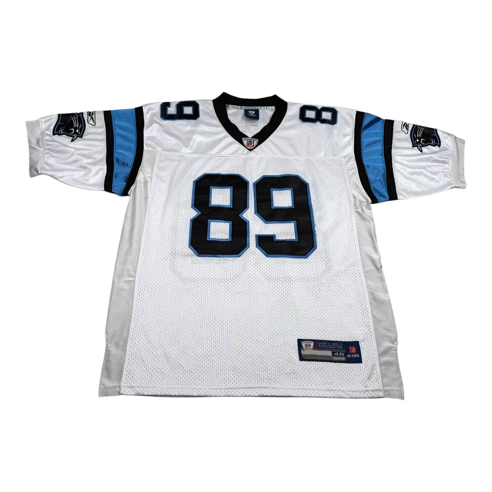 Carolina Panthers Football Jersey Mens 48 White NFL Reebok Smith 89 On Field